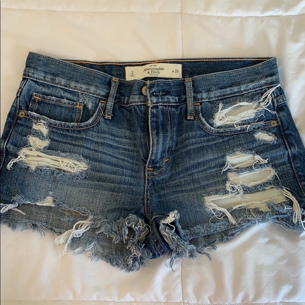 A&F Denim Distressed Cutoff Shorts